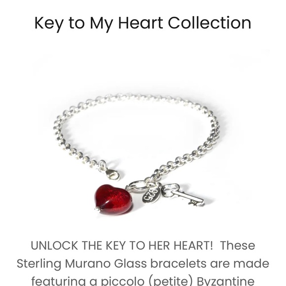 Gineva Key to my Heart Murano glass Bracelet - Picture 5 of 5